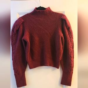 Burgundy Express sweater with back cutout (size L)